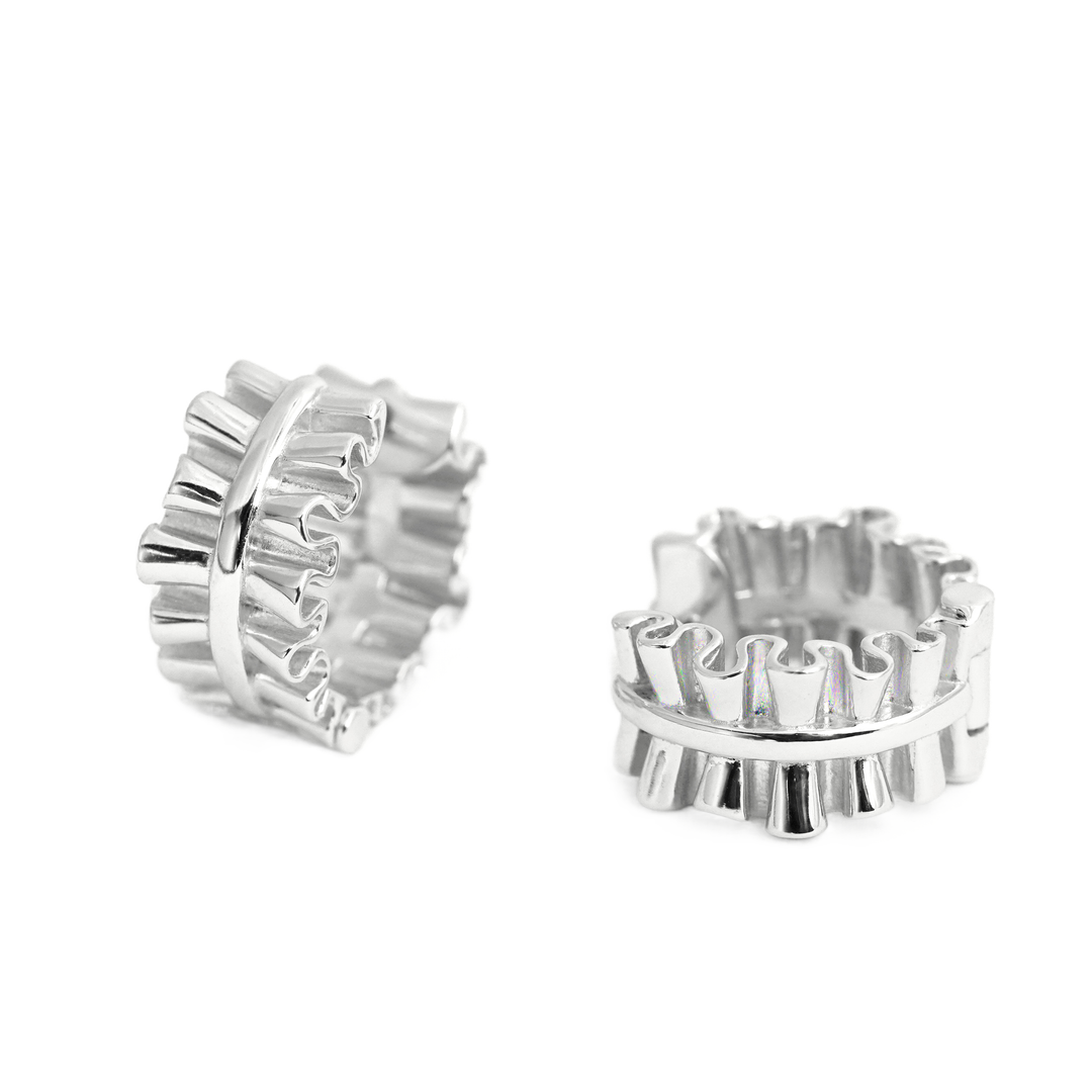 Girl Sweet Skirt Hemline 925 Sterling Silver Hoop Earrings