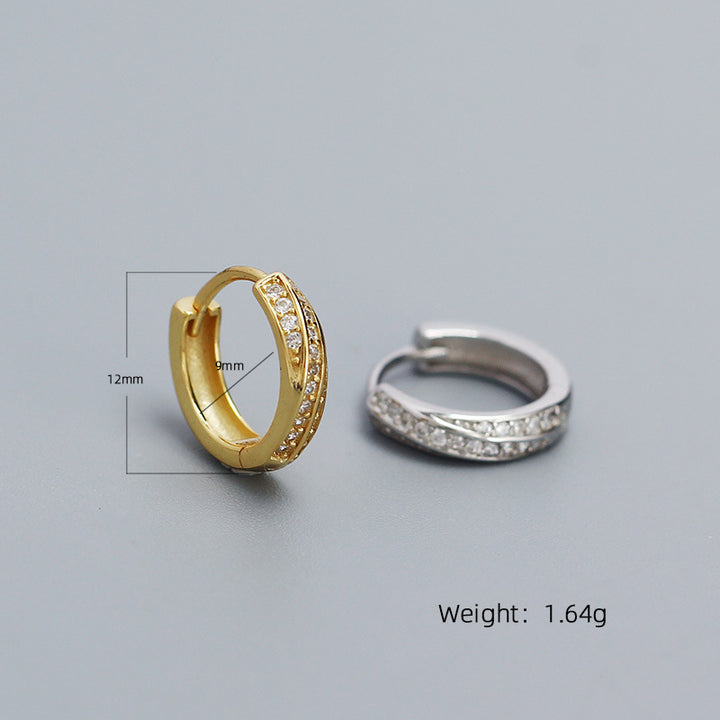 Fashion Cross CZ Mobius 925 Sterling Silver Stacker Hoop Earrings