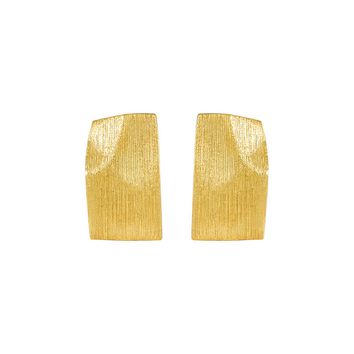 Fashion Geometry Irregular Rectangle Paper 925 Sterling Silver Stud Earrings