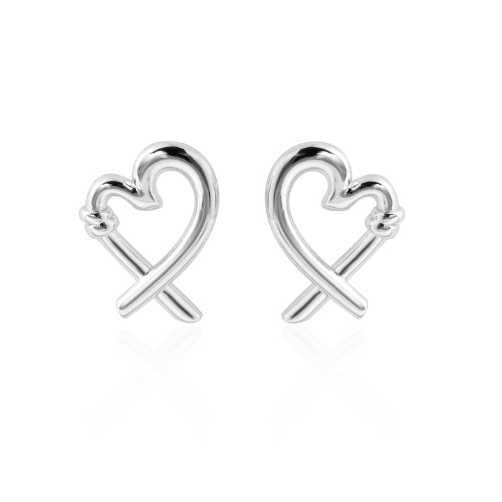 Honey Moon Hollow Heart 999 Sterling Silver Romantic Fine Jewelry Women’s Stud Earrings