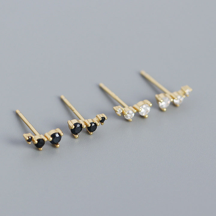 Geometry CZ Lines 925 Sterling Silver Stud Earrings