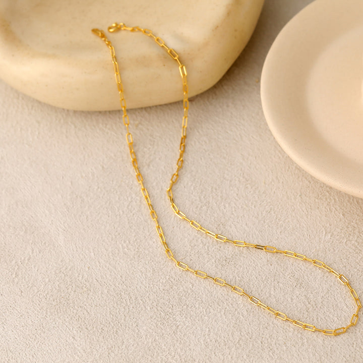 Simple Geometry Hollow Chain 925 Sterling Silver Choker Necklace