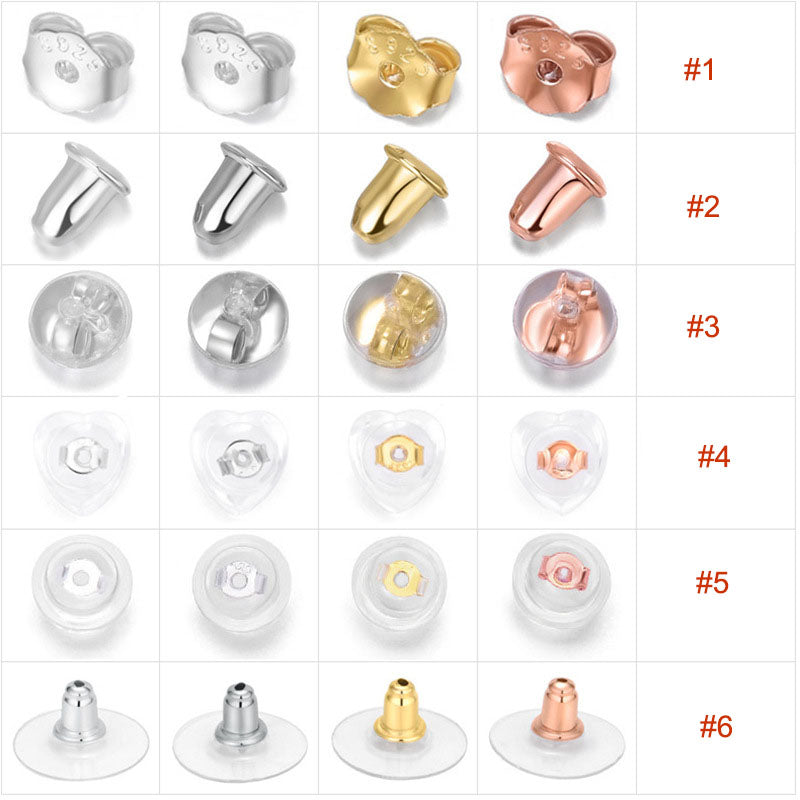 Fashion Disc Bullet 925 Sterling Silver DIY Earring Backs