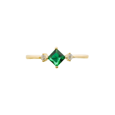 Casual Geometry CZ Rhombus 925 Sterling Silver Adjustable Ring