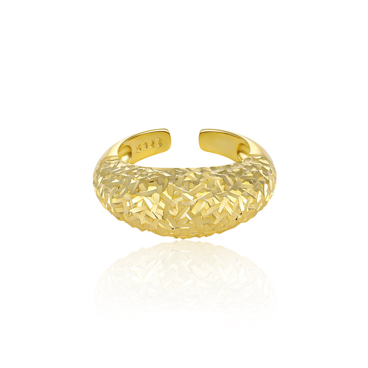 Modern Irregular Surface 925 Sterling Silver Adjustable Ring