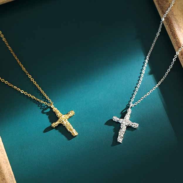 Holy Irregular Cross 925 Sterling Silver Necklace
