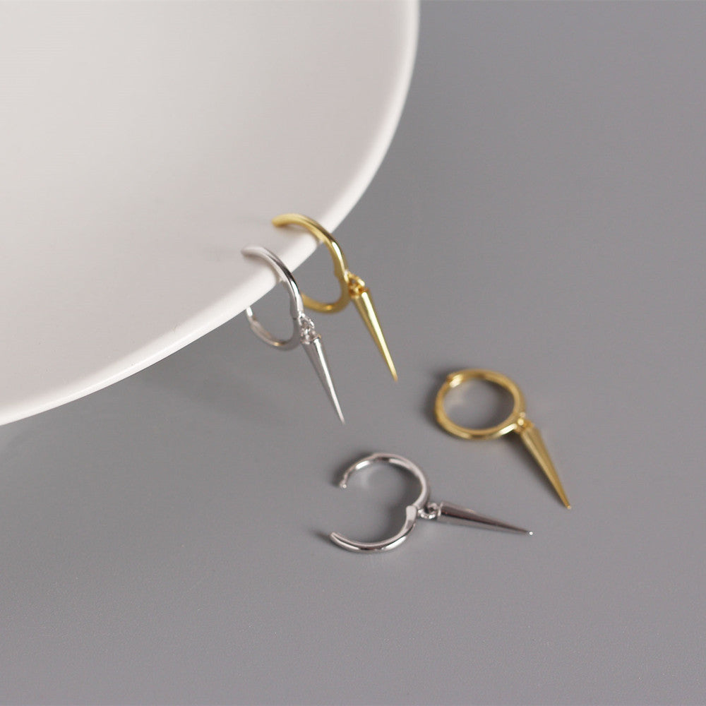 Rivet taper 925 Sterling Silver Hoop Earrings