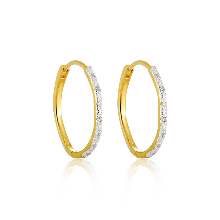 Casual 925 Sterling Silver Gold CZ Geometry Hoop Earrings