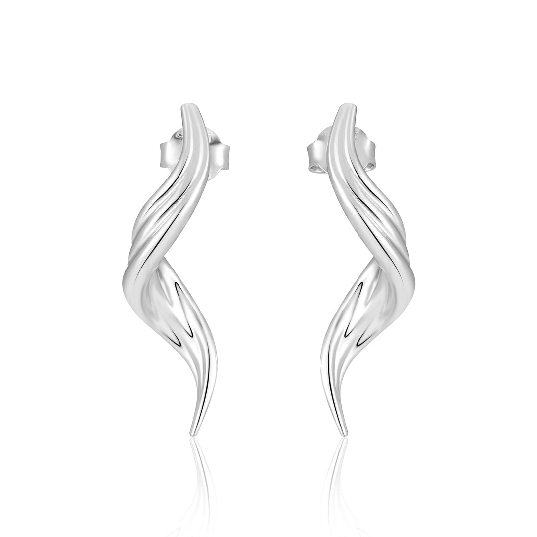 Handcrafted Flowing Water Drop Earrings - 925 Sterling Silver - Statement Jewelry  - Banabella