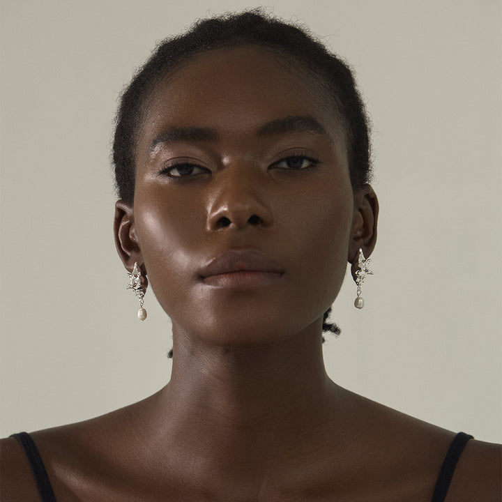 Fashion Jewelry For Women Trendy 999 Pure Silver Electroforming Yellow Gold Irregular Lightweight Huge Conch Statement Stud Earrings