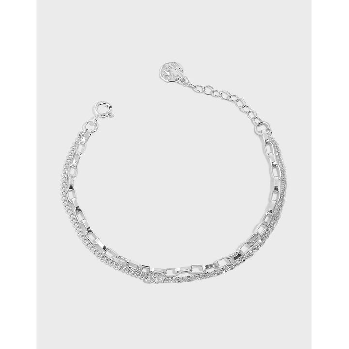 cauliflower chain ins niche design trendy and cool starry sky double layer chain S925 pure silver bracelet for women