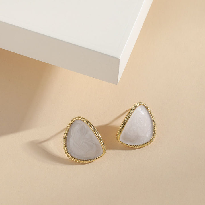 Elegant Irregular Epoxy 925 Sterling Silver Stud Earrings