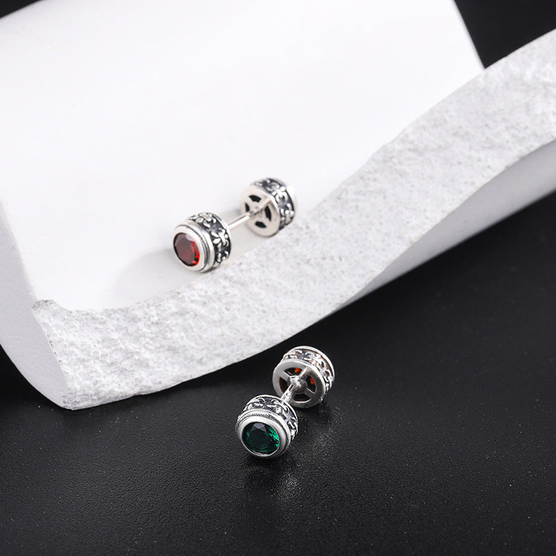 Punk Screw 925 Silver Earrings | Double Sided Studs | UK
