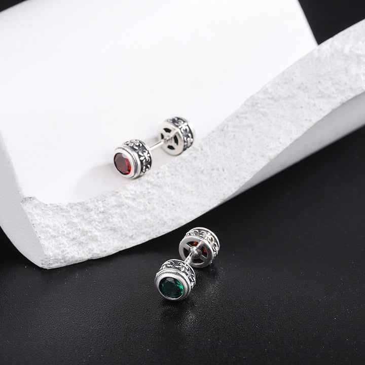 Punk Screw 925 Silver Earrings | Double Sided Studs | UK
