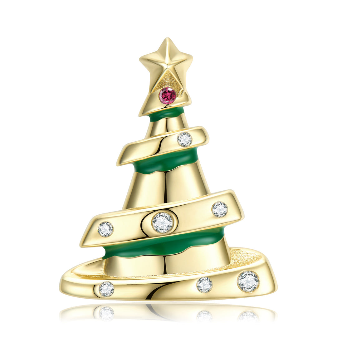 Christmas Tree Crown Necklace S925 Sterling Silver 14K Gold Plated