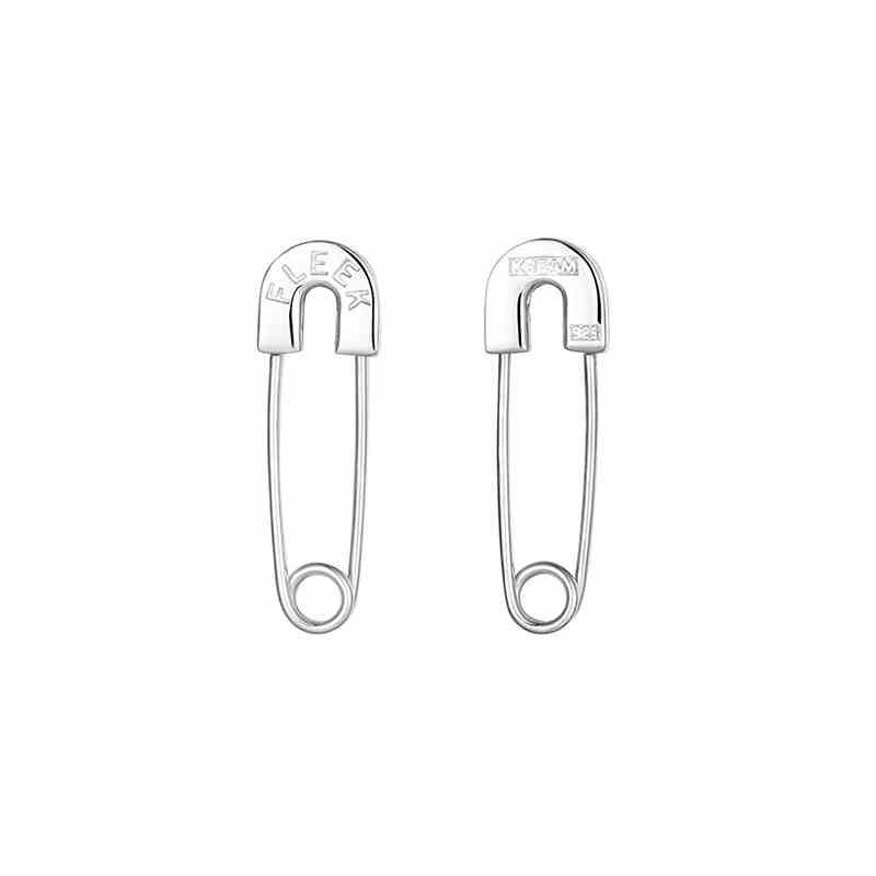 925 Sterling Silver Safety Pin Earrings | Punk Hip Hop