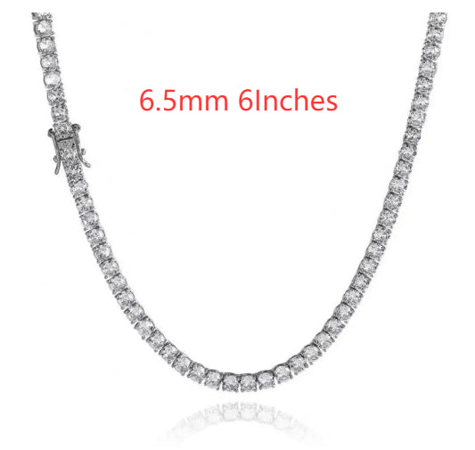 Tennis Chain 925 Silver CZ Stones 3mm 4mm 5mm Hip Hop Unisex