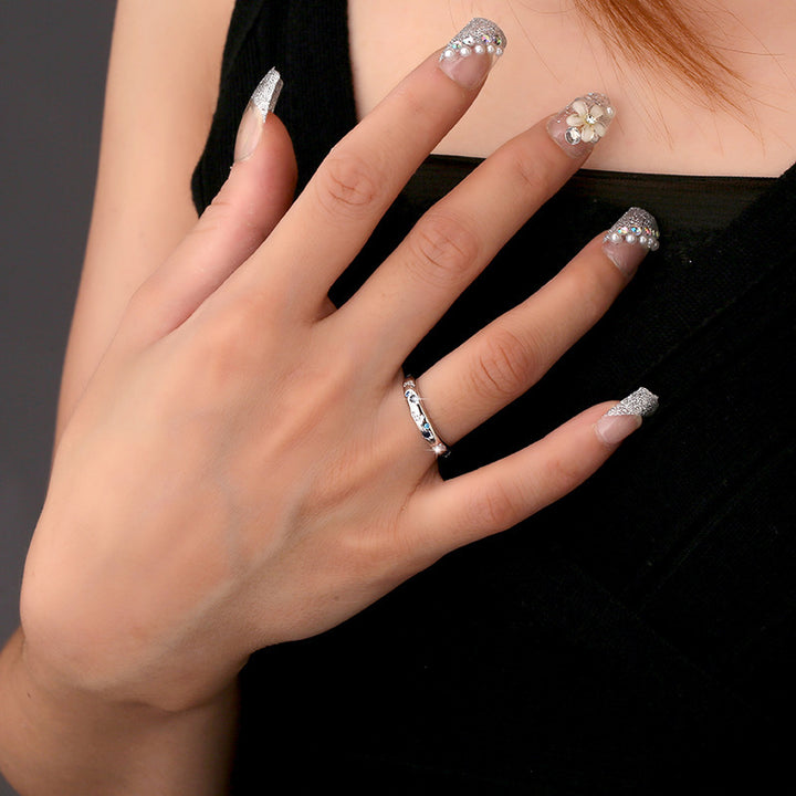 S925 Sterling Silver Bright Starry Ring For Men And Women.