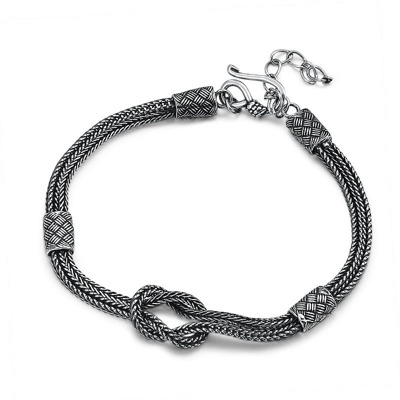 925 Sterling Silver Infinity Knot Bracelet - Hand-Woven Thai Silver Bracelet.
