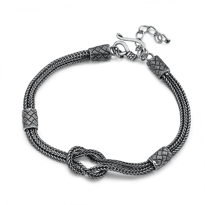 925 Sterling Silver Infinity Knot Bracelet - Hand-Woven Thai Silver Bracelet.