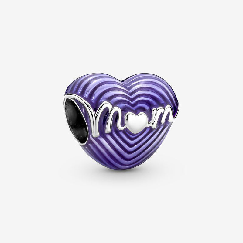 925 Sterling Silver Love Charm Beads - Heart Dangle Charms for Bracelets.